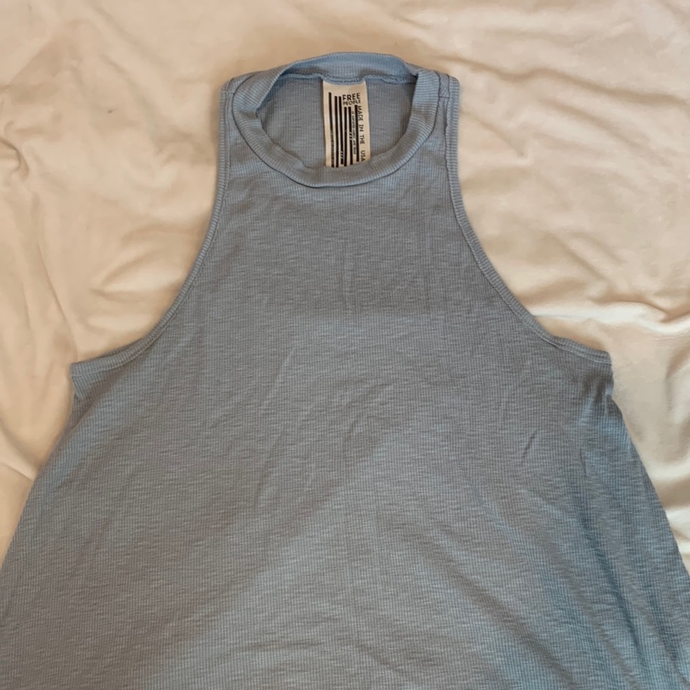 Size M free people tank top- light blue/grey